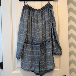 Blue long sleeve romper